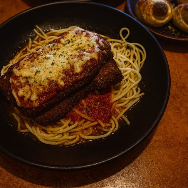 Eggplant Parmigiana Dinner.